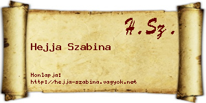 Hejja Szabina névjegykártya