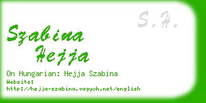 szabina hejja business card